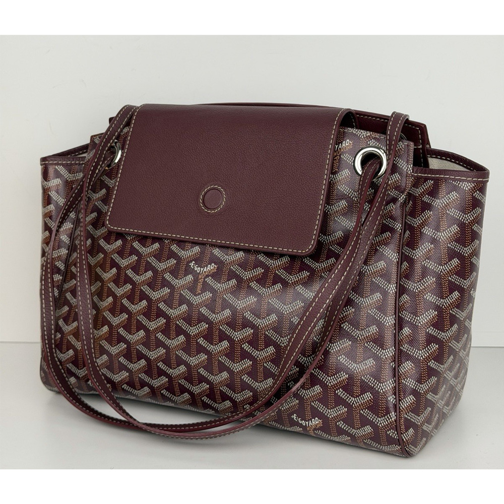 Goyard Sac Rouette PM Bag in Burgundy Goyardine Coated Canvas E1